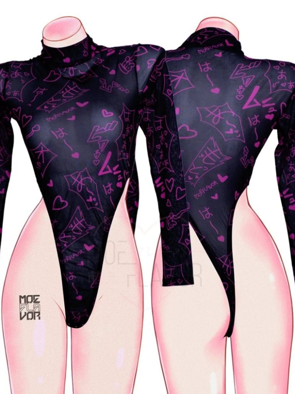 Moeflavor Mesh Manga Noises Bodysuit (NWOT)